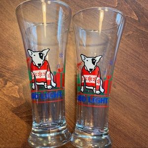Budweiser Spud MacKenzie Bud Light Beer Glasses